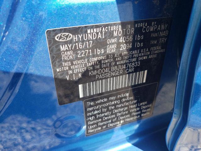 Photo 9 VIN: KMHD04LB8JU476833 - HYUNDAI ELANTRA SP 