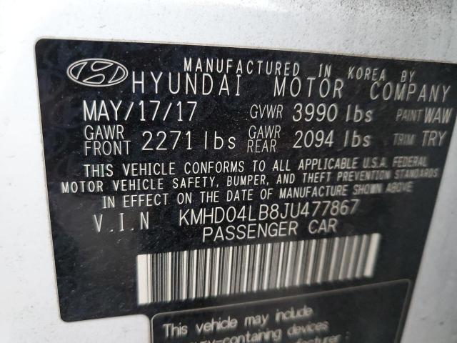 Photo 12 VIN: KMHD04LB8JU477867 - HYUNDAI ELANTRA 