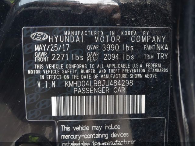 Photo 8 VIN: KMHD04LB8JU484298 - HYUNDAI ELANTRA 