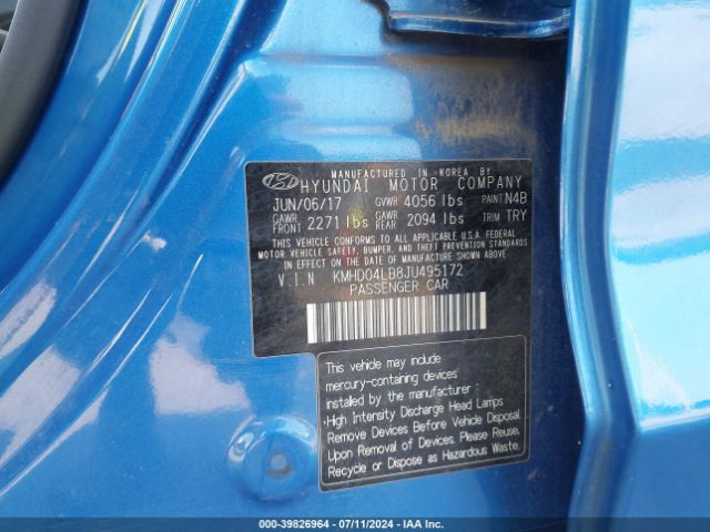 Photo 8 VIN: KMHD04LB8JU495172 - HYUNDAI ELANTRA 