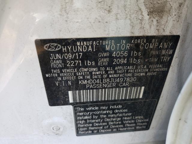 Photo 9 VIN: KMHD04LB8JU497830 - HYUNDAI ELANTRA SP 