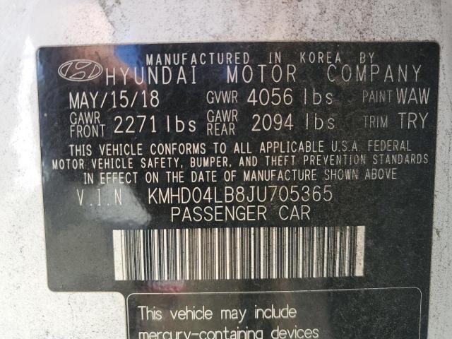 Photo 12 VIN: KMHD04LB8JU705365 - HYUNDAI ELANTRA SP 