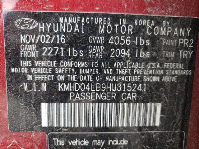 Photo 11 VIN: KMHD04LB9HU315241 - HYUNDAI ELANTRA SP 