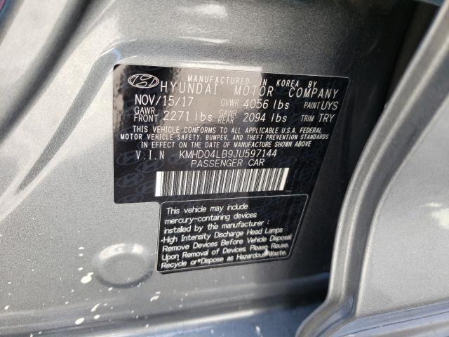 Photo 9 VIN: KMHD04LB9JU597144 - HYUNDAI ELANTRA SP 