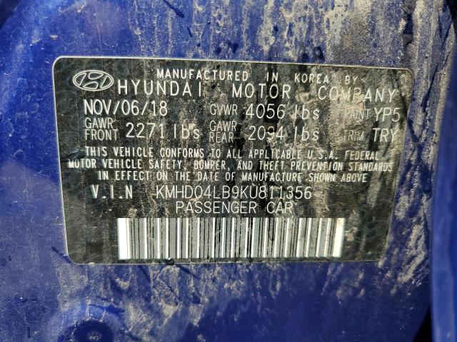 Photo 11 VIN: KMHD04LB9KU811356 - HYUNDAI ELANTRA SP 