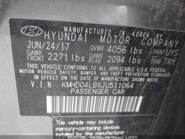 Photo 8 VIN: KMHD04LBXJU511064 - HYUNDAI ELANTRA SP 