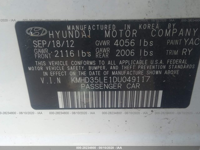 Photo 8 VIN: KMHD35LE1DU049117 - HYUNDAI ELANTRA GT 