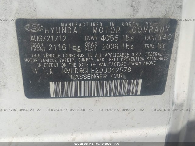 Photo 8 VIN: KMHD35LE2DU042578 - HYUNDAI ELANTRA GT 