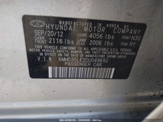 Photo 8 VIN: KMHD35LE2DU049692 - HYUNDAI ELANTRA GT 