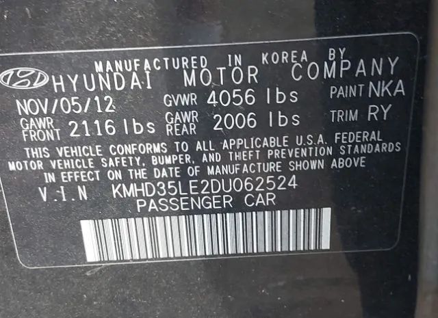 Photo 8 VIN: KMHD35LE2DU062524 - HYUNDAI ELANTRA GT 