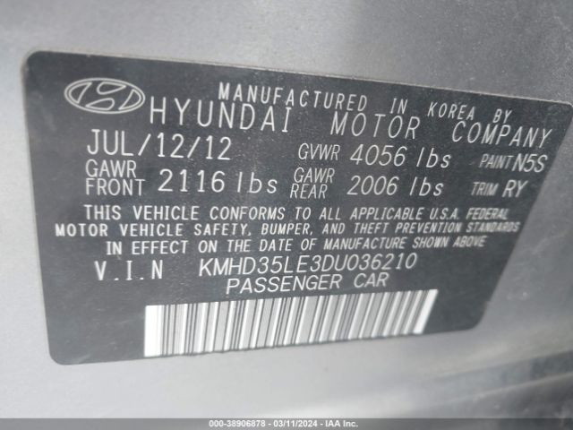 Photo 8 VIN: KMHD35LE3DU036210 - HYUNDAI ELANTRA GT 