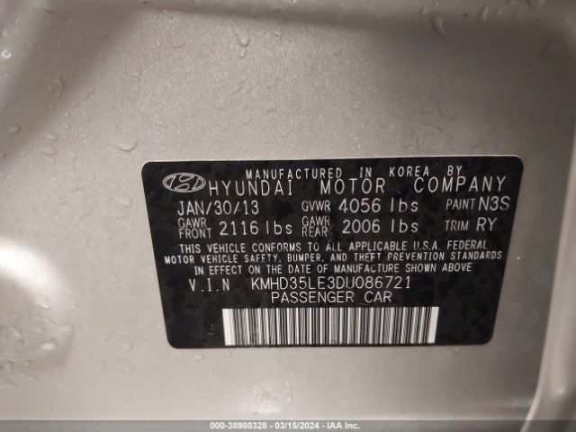 Photo 8 VIN: KMHD35LE3DU086721 - HYUNDAI ELANTRA GT 