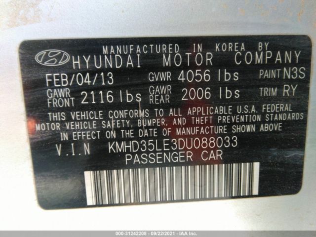 Photo 8 VIN: KMHD35LE3DU088033 - HYUNDAI ELANTRA GT 