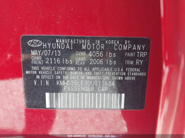 Photo 8 VIN: KMHD35LE3DU111634 - HYUNDAI ELANTRA GT 