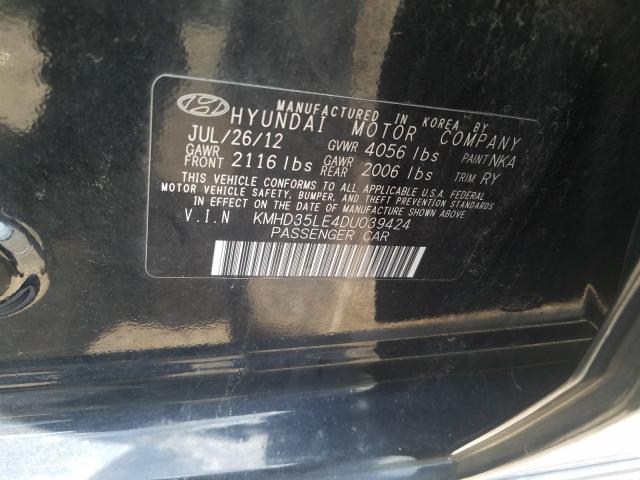 Photo 9 VIN: KMHD35LE4DU039424 - HYUNDAI ELANTRA 