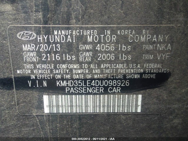 Photo 8 VIN: KMHD35LE4DU098926 - HYUNDAI ELANTRA GT 