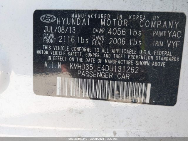 Photo 8 VIN: KMHD35LE4DU131262 - HYUNDAI ELANTRA GT 