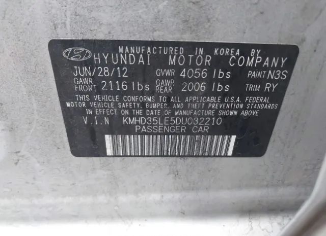 Photo 8 VIN: KMHD35LE5DU032210 - HYUNDAI ELANTRA 