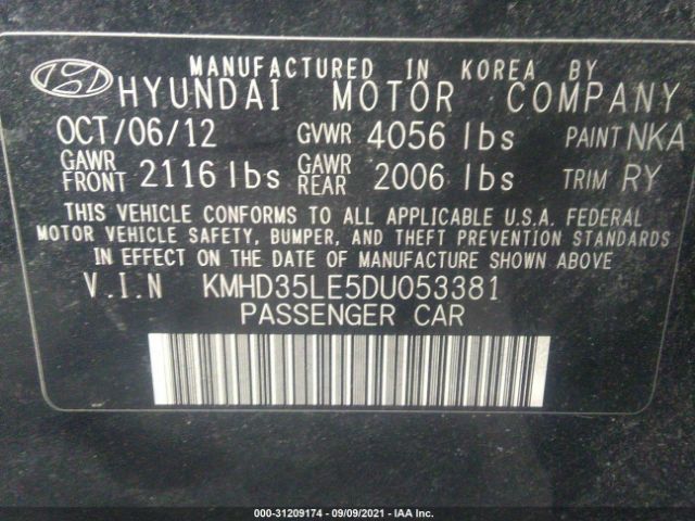 Photo 8 VIN: KMHD35LE5DU053381 - HYUNDAI ELANTRA GT 