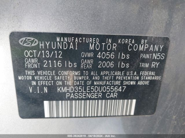 Photo 8 VIN: KMHD35LE5DU055647 - HYUNDAI ELANTRA GT 