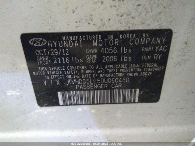 Photo 8 VIN: KMHD35LE5DU060430 - HYUNDAI ELANTRA GT 