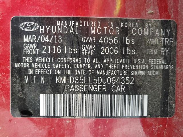 Photo 12 VIN: KMHD35LE5DU094352 - HYUNDAI ELANTRA 