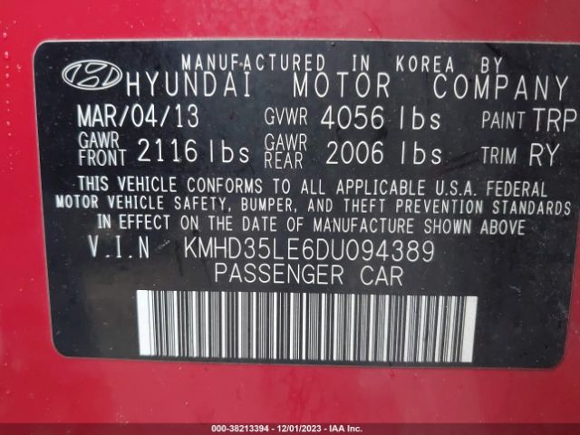 Photo 8 VIN: KMHD35LE6DU094389 - HYUNDAI ELANTRA GT 