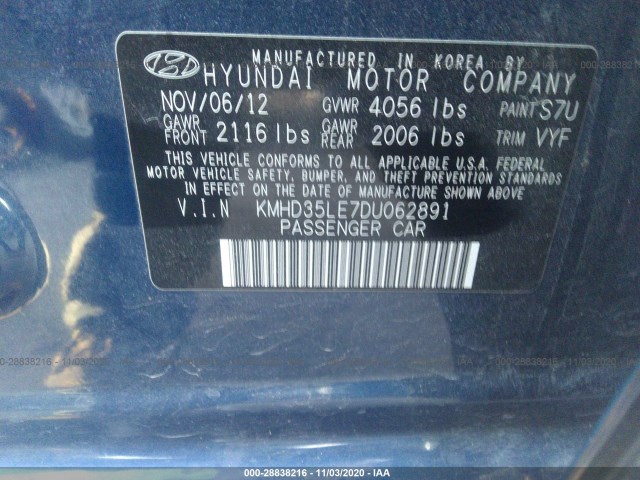 Photo 8 VIN: KMHD35LE7DU062891 - HYUNDAI ELANTRA GT 