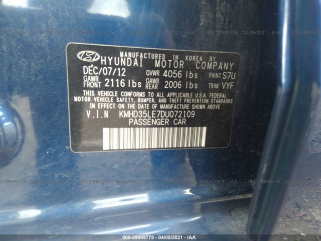 Photo 8 VIN: KMHD35LE7DU072109 - HYUNDAI ELANTRA GT 