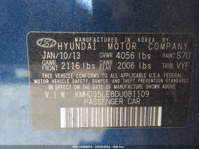 Photo 8 VIN: KMHD35LE8DU081109 - HYUNDAI ELANTRA GT 