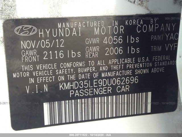 Photo 8 VIN: KMHD35LE9DU062696 - HYUNDAI ELANTRA GT 