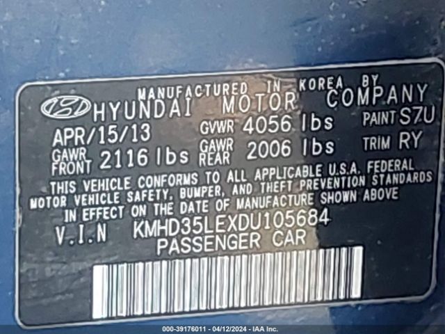 Photo 8 VIN: KMHD35LEXDU105684 - HYUNDAI ELANTRA GT 