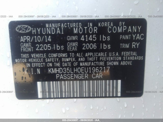 Photo 8 VIN: KMHD35LH0EU196217 - HYUNDAI ELANTRA GT 