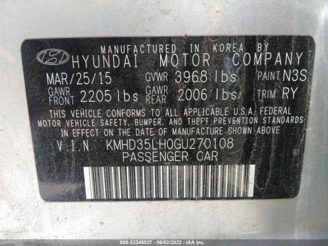 Photo 8 VIN: KMHD35LH0GU270108 - HYUNDAI ELANTRA GT 