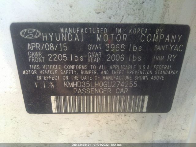 Photo 8 VIN: KMHD35LH0GU274255 - HYUNDAI ELANTRA GT 