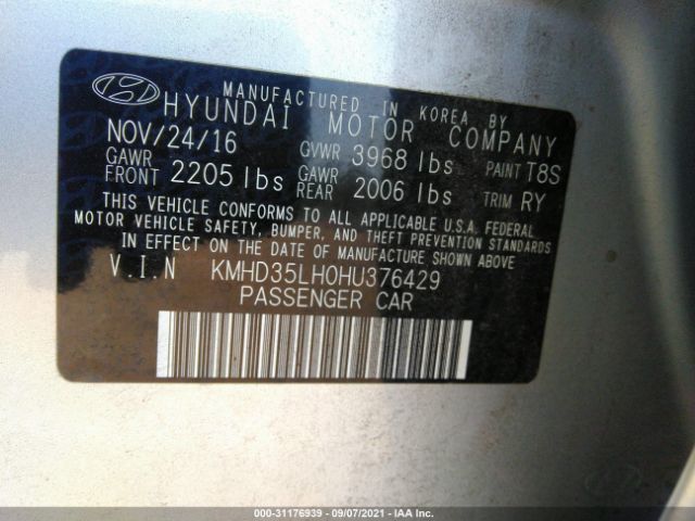 Photo 8 VIN: KMHD35LH0HU376429 - HYUNDAI ELANTRA GT 