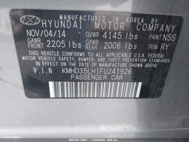 Photo 8 VIN: KMHD35LH1FU241926 - HYUNDAI ELANTRA GT 