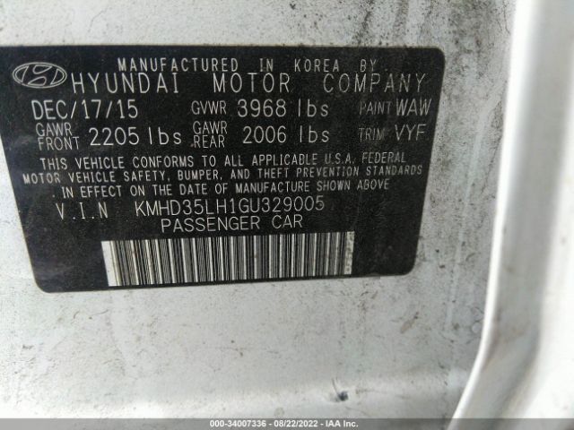 Photo 8 VIN: KMHD35LH1GU329005 - HYUNDAI ELANTRA GT 