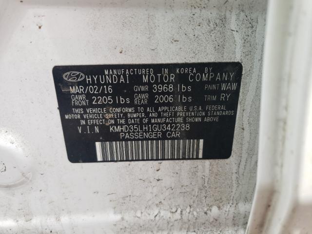 Photo 9 VIN: KMHD35LH1GU342238 - HYUNDAI ELANTRA 