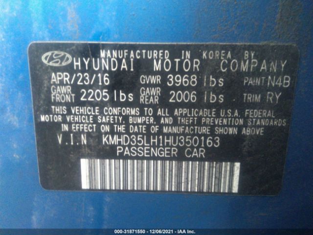 Photo 8 VIN: KMHD35LH1HU350163 - HYUNDAI ELANTRA GT 