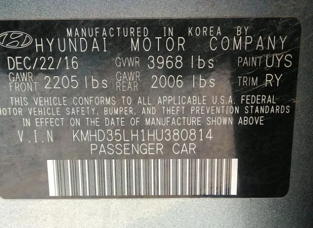 Photo 8 VIN: KMHD35LH1HU380814 - HYUNDAI ELANTRA GT 