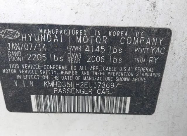 Photo 8 VIN: KMHD35LH2EU173697 - HYUNDAI ELANTRA 