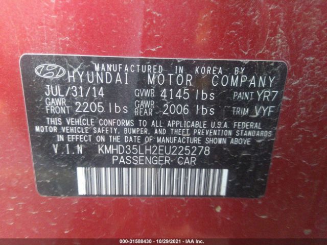 Photo 8 VIN: KMHD35LH2EU225278 - HYUNDAI ELANTRA GT 