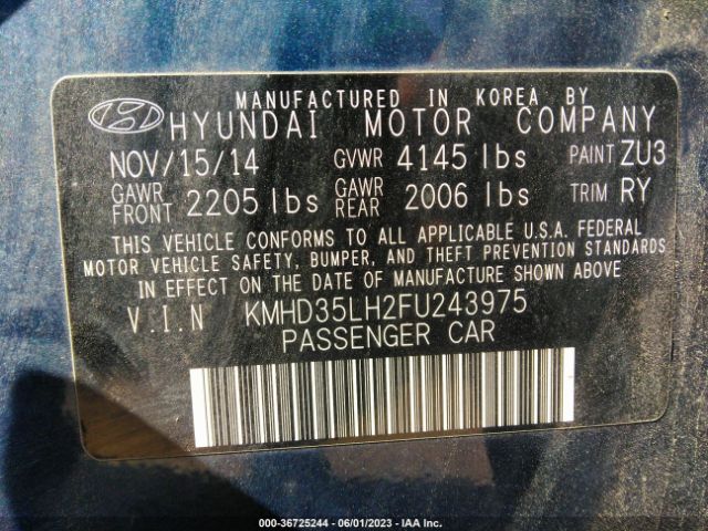 Photo 8 VIN: KMHD35LH2FU243975 - HYUNDAI ELANTRA GT 