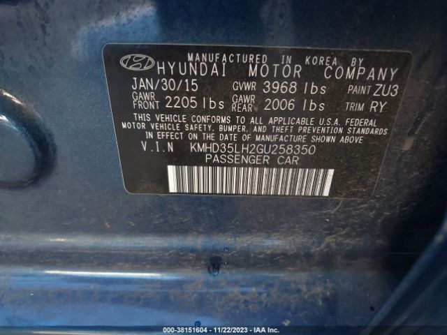 Photo 8 VIN: KMHD35LH2GU258350 - HYUNDAI ELANTRA GT 