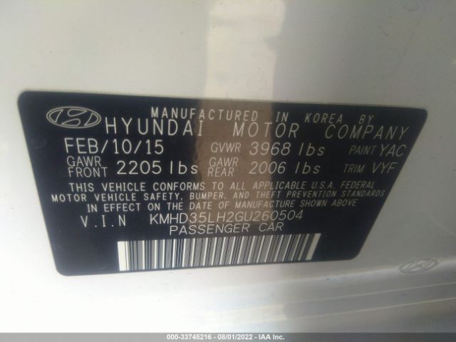 Photo 8 VIN: KMHD35LH2GU260504 - HYUNDAI ELANTRA GT 