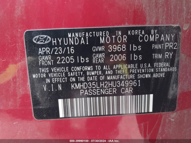 Photo 8 VIN: KMHD35LH2HU349961 - HYUNDAI ELANTRA GT 