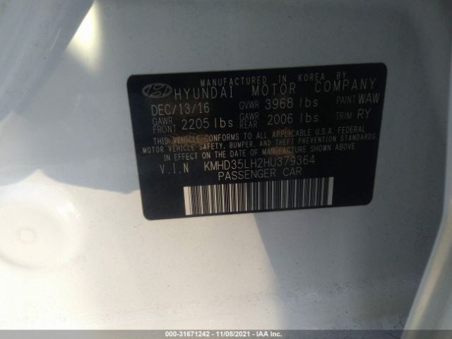 Photo 8 VIN: KMHD35LH2HU379364 - HYUNDAI ELANTRA GT 