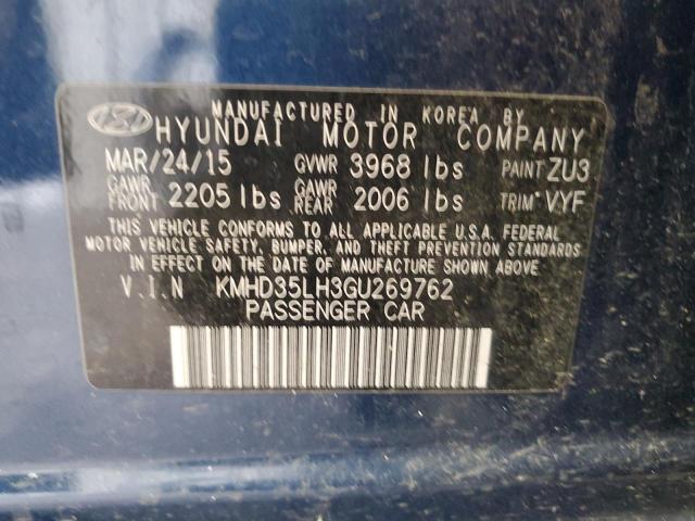 Photo 12 VIN: KMHD35LH3GU269762 - HYUNDAI ELANTRA 