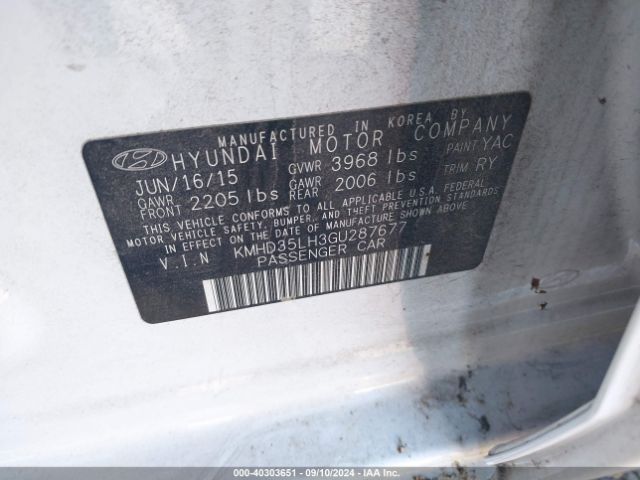 Photo 8 VIN: KMHD35LH3GU287677 - HYUNDAI ELANTRA 